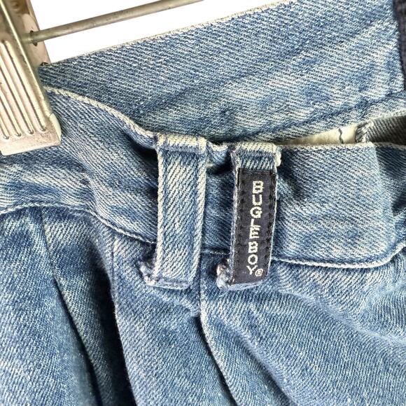 Bugle Boy VTG Men's 38x30 Medium Blue Wash Pleated Front Tapered Leg Jeans - Picture 6 of 12